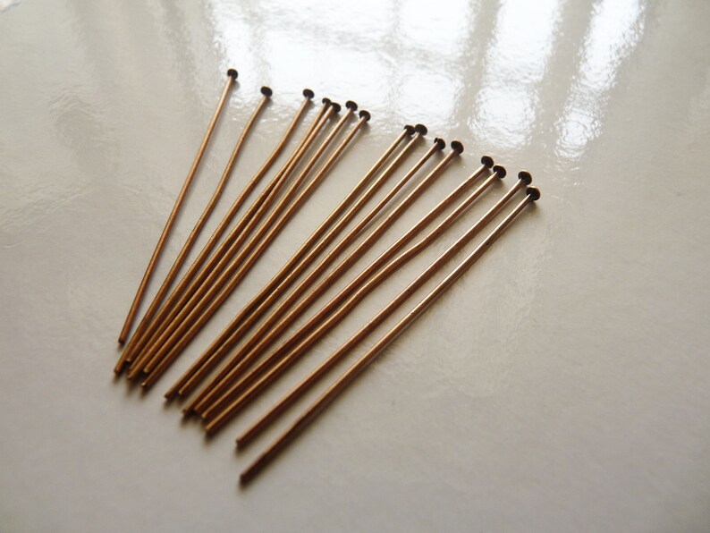 20/50x Copper 2 Inch Long Flat Head 50mm Pins for Beading - Etsy