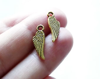 50 Breloques Ailes D'Ange Dorées - Charms Vintage Pour Bijoux, Colliers Et Bracelets