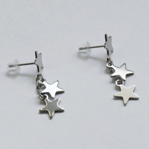 Star Hanging Hypoallergenic Stud Earrings, Free Shipping C539 image 4