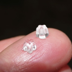 20/50/100x Flower Rubber Earring Backs, High Quality Small Clear Rubber Earring Nuts/Stoppers D372