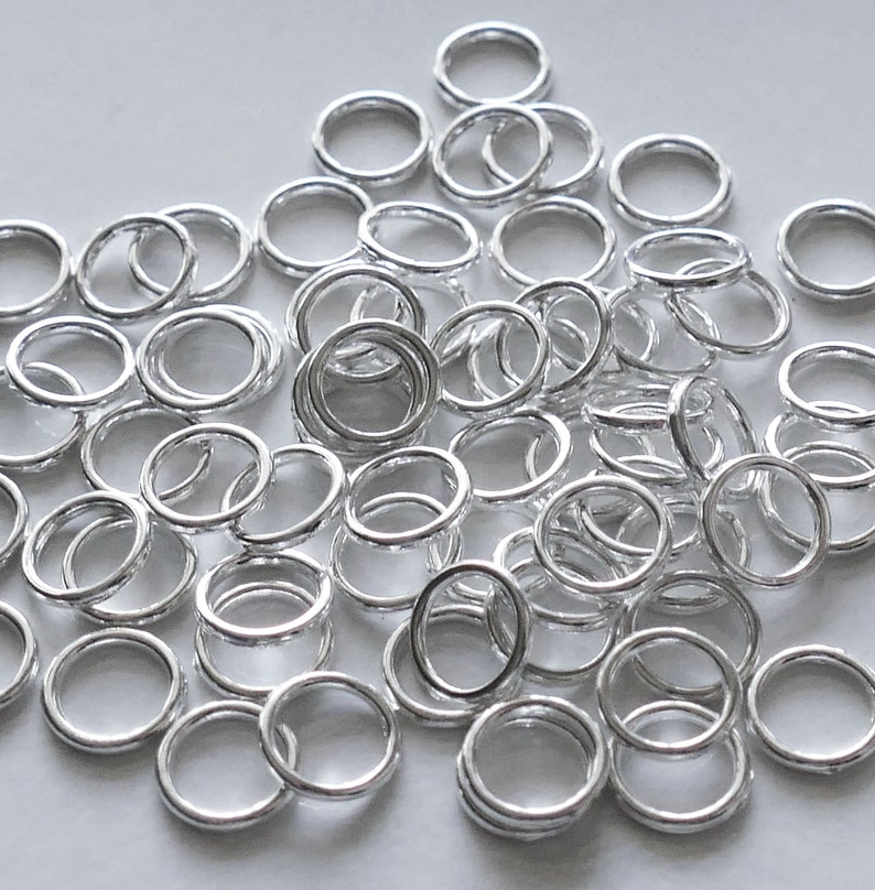 50x Closed Soldered 8mm Jump Rings Silver Plated Spacer Beads Etsy