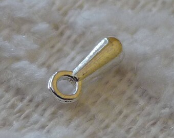 20/50/100x Drop Charms, Silver Color 7x2mm Dangle Chain End Droplet Charms