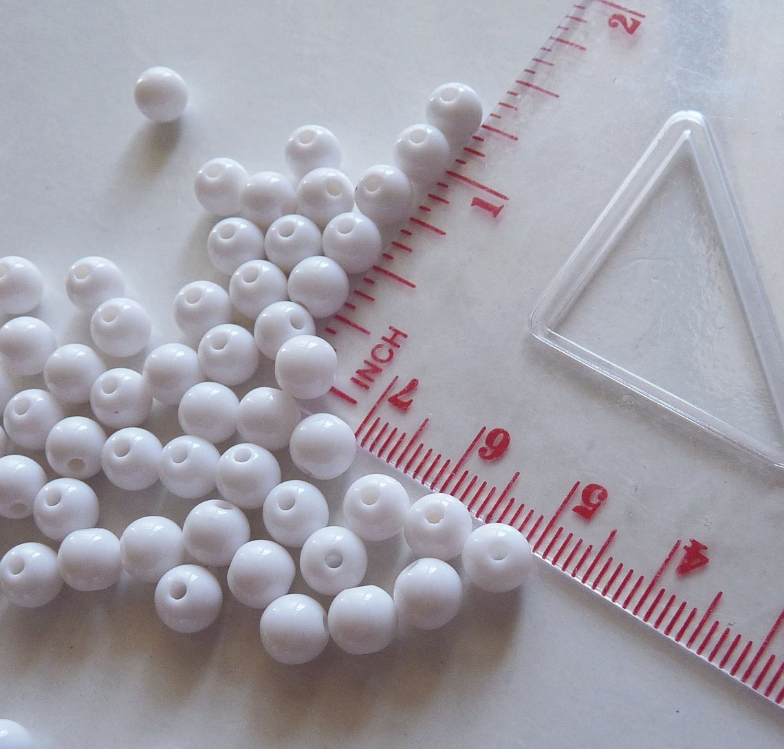 50/100x White 6mm Acrylic Round Beads Spacer Beads Beading - Etsy