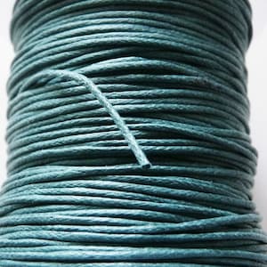 5 år turkos vaxad bomullssnöre 1 mm brett, spetssnöre för halsband/armband, pärl-/smyckestillverkningstillbehör F351