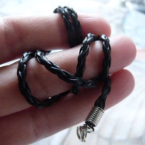4x Black Braided 18 Faux Leather Necklace Cord, Adjustable Finished Round Leather Cord with Lobster Clasp and 5cm Extension Chain image 3