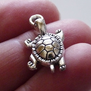 5/10x Schildkröte Charms, antikes Silber Ton U163