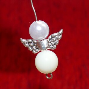 5/10x Angel Wing Heart Charm Spacer Beads, Antique Silver tone Beading Supplies F190