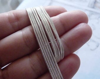 Collar de cadena de serpiente de 22 pulgadas, chapado en plata 925 (1/3x), con cierre de mosquetón G102