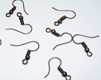 30x Copper French Hook Earring Wires, Free Shipping