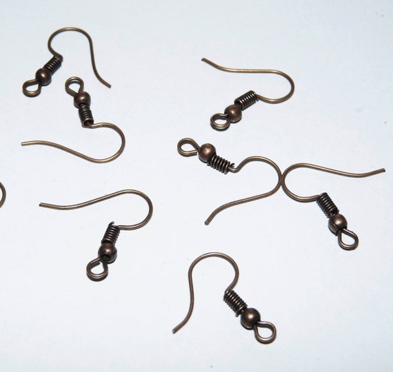 30x Copper Earring Wires, Steel Earring Hooks, Free Shipping Copper tone  Fish French Hook, Earring Findings