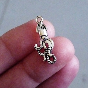 5/10x Baby Squid Charms, Nautical Aquarium Pendants U171