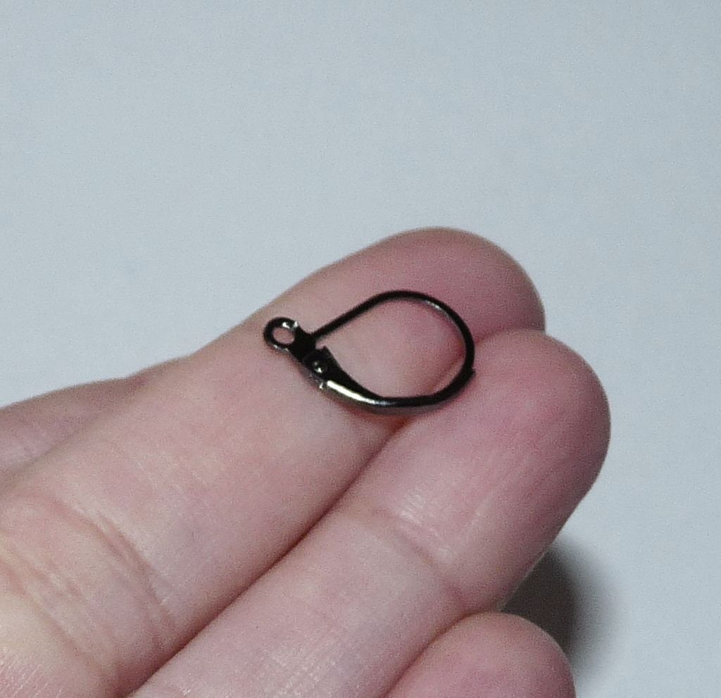 Gunmetal Lever Back Earring Wires - A Grain of Sand