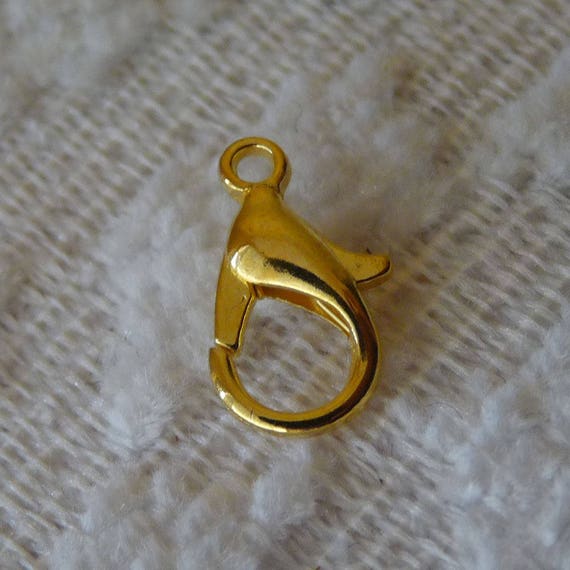 10pc 12mm Gold Plated BRASS Lobster Clasps Connectors Findings Bracelet Necklace