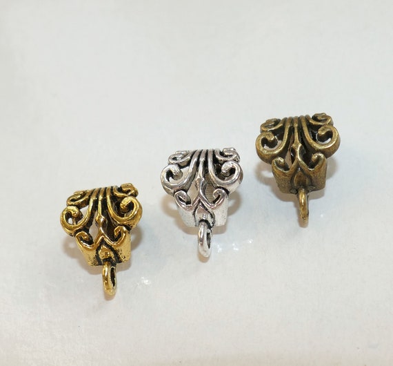 Antique Bronze Antique Tone Bail Connector Spacer Beads Vintage Pendant Charm Holders Pack of 100 Antique Bronze Antique Tone Bail Connector Spacer Beads Vintage Pendant Charm Holders Pack of 100