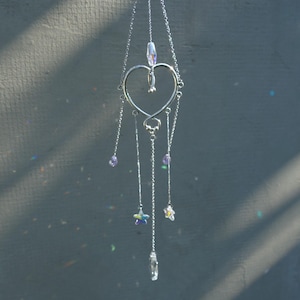 Glass Crystal Heart Suncatcher – Window Hanging K051