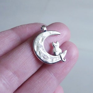 5/10x Katze Mond Charms, Tier Anhänger, antikes Silber Ton U141