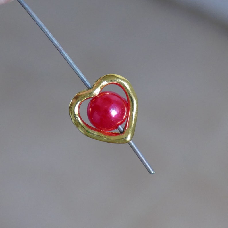 10x Gold Heart Bead Frame Fit 8mm Beads Gold Color Spacer Etsy