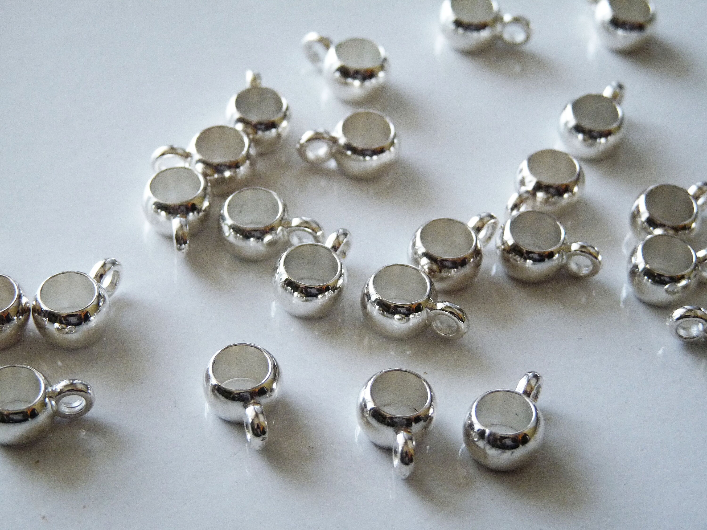 Bail Bead Silver Bail Bead Acrylic Connector Bead Fit 5.5mm | Etsy