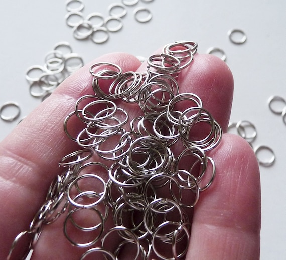 Buy 20/50/100x Open 8mm Jump Rings, Dull Silver Tone Clasp