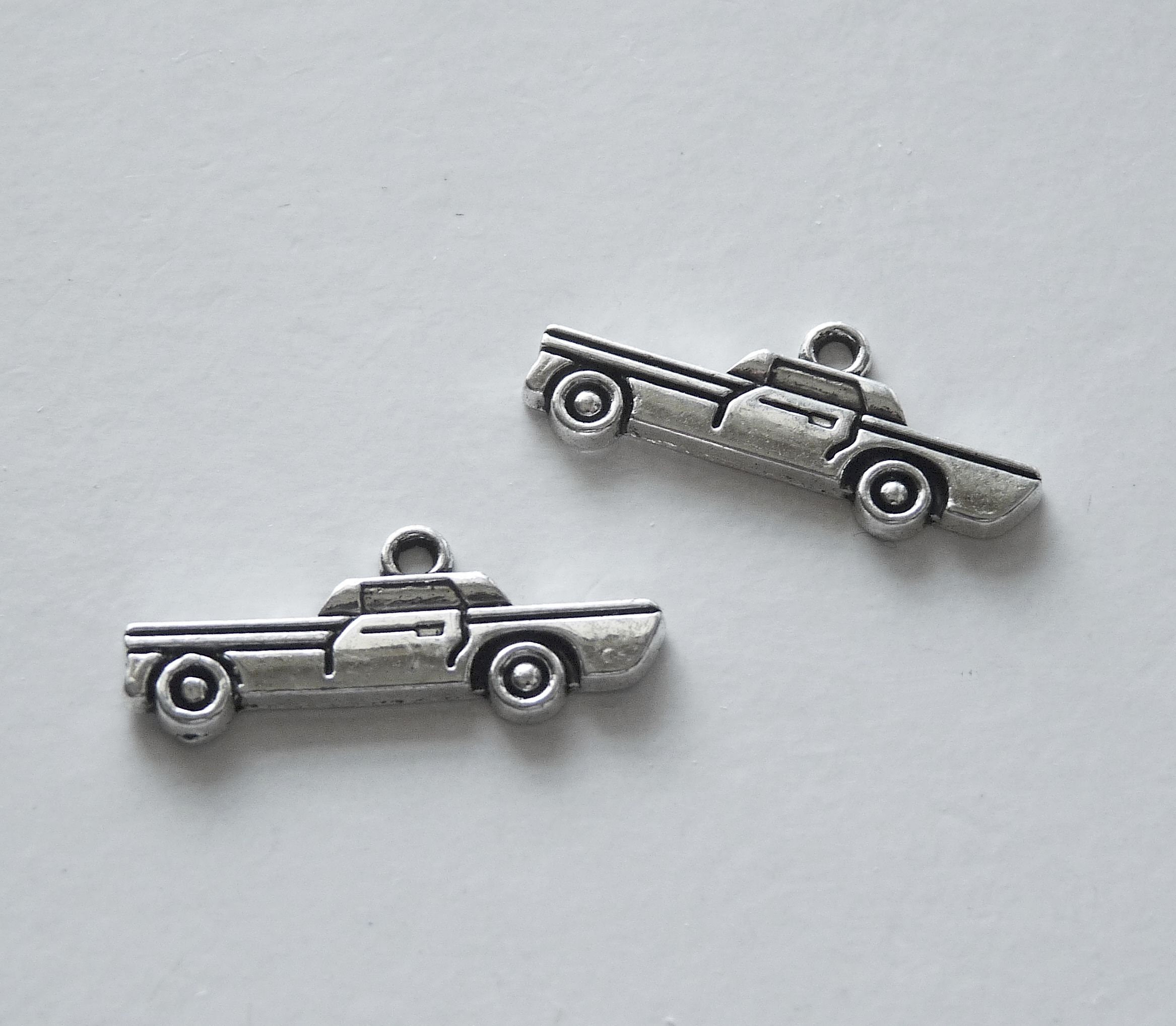 Car Charm Charms for Bracelet Antique Silver Tone Metal | Etsy