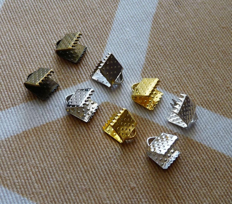 6mm Cord End Caps Ribbon Crimp Ends Metal Crimp Ends Ribbon Etsy
