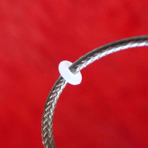 10/20/50x Rubber Clip Charm Stoppers for Bracelet, White Non-Slip Rubber Rings G452