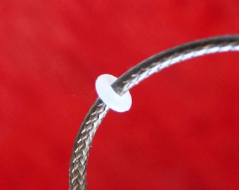 10/20/50x Bouchons à breloques en caoutchouc pour bracelet, anneaux en caoutchouc antidérapants blancs G452