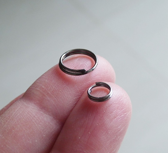 Black Double Jump Rings, Split Rings, 4mm/5mm/6mm/8mm/10mm