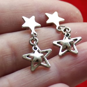 Stars Drop Stainless Steel Stud Earrings H042