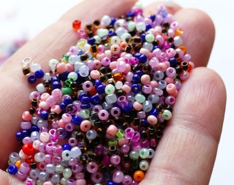 10g gemischte Farben Glasperlen, Tschechische Rocailles Perlen, 2 mm kleine Perlen, Perlenzubehör G411