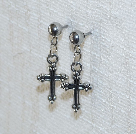 Pair of Stainless Steel Cross Crucifix Earrings Studs Pair of Stainless Steel Cross Crucifix Earrings Studs
