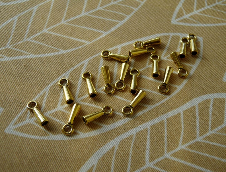 2mm Cord Ends Gold Tone Cone Cord Ending Bead Stopper Etsy