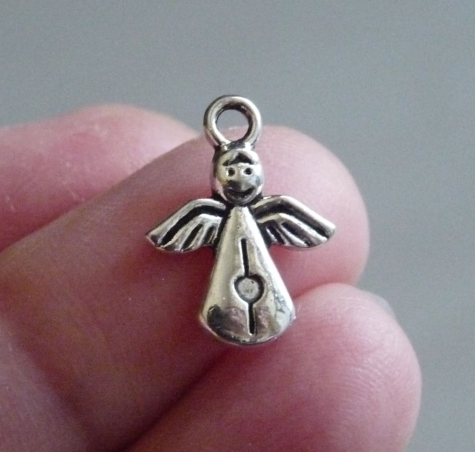 40 Ciondoli Angelo Custode In Lega - Pendenti Con Ali Per Creazione Gioielli - Foto 7