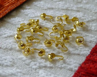 20/50x Tapas de extremo de cordón para engarzar, puntas de cuentas, tono dorado/plateado, 9 x 4 mm, casquillos de concha, extremo de rosca B095/B391