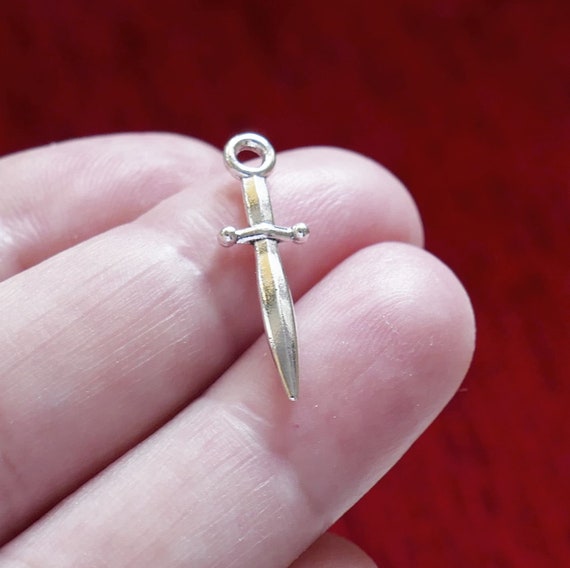 5/10x Sword Charm 3D Saber Charms Silver Tone Metal Charms | Etsy