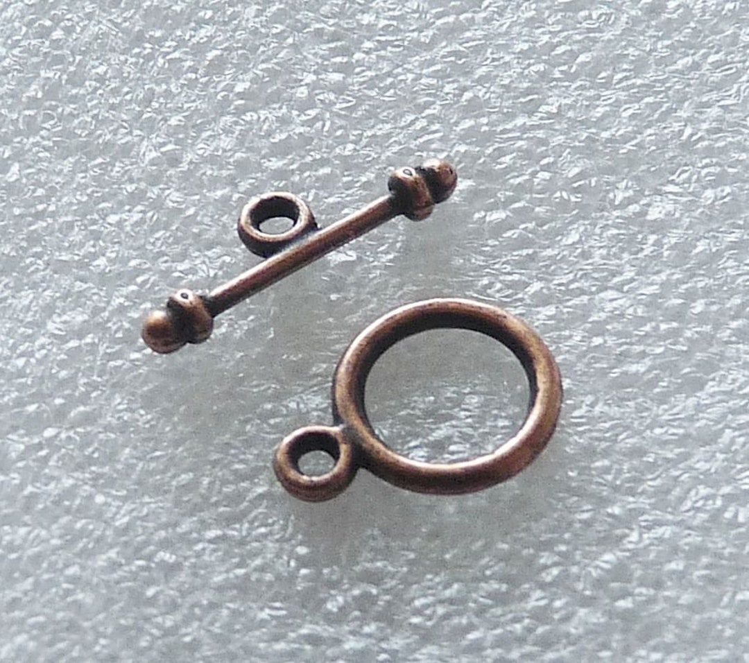 5 Small Toggle Clasp Connector, Copper Toggle Clasp, Clasps for Jewelry