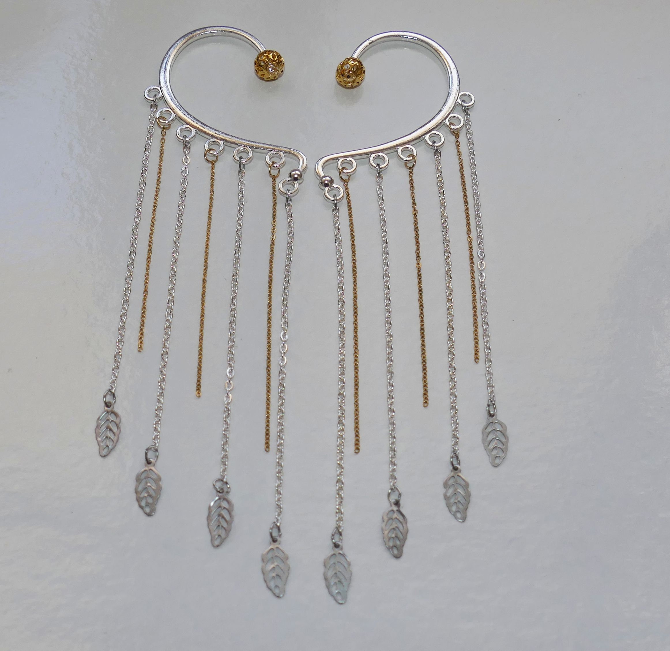 【関税込み】Chain Cuff Earring in Silver Coated Brass Amazon.com: Iaceble Boho Cz Moon Star Chain Cuff Earrings