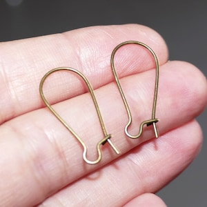 20x Bronze Kidney Ohrring Haken mit Haken, 24 mm Bronze Ton Ohrhaken, Ohrring Zubehör, Ohrring Komponenten C859