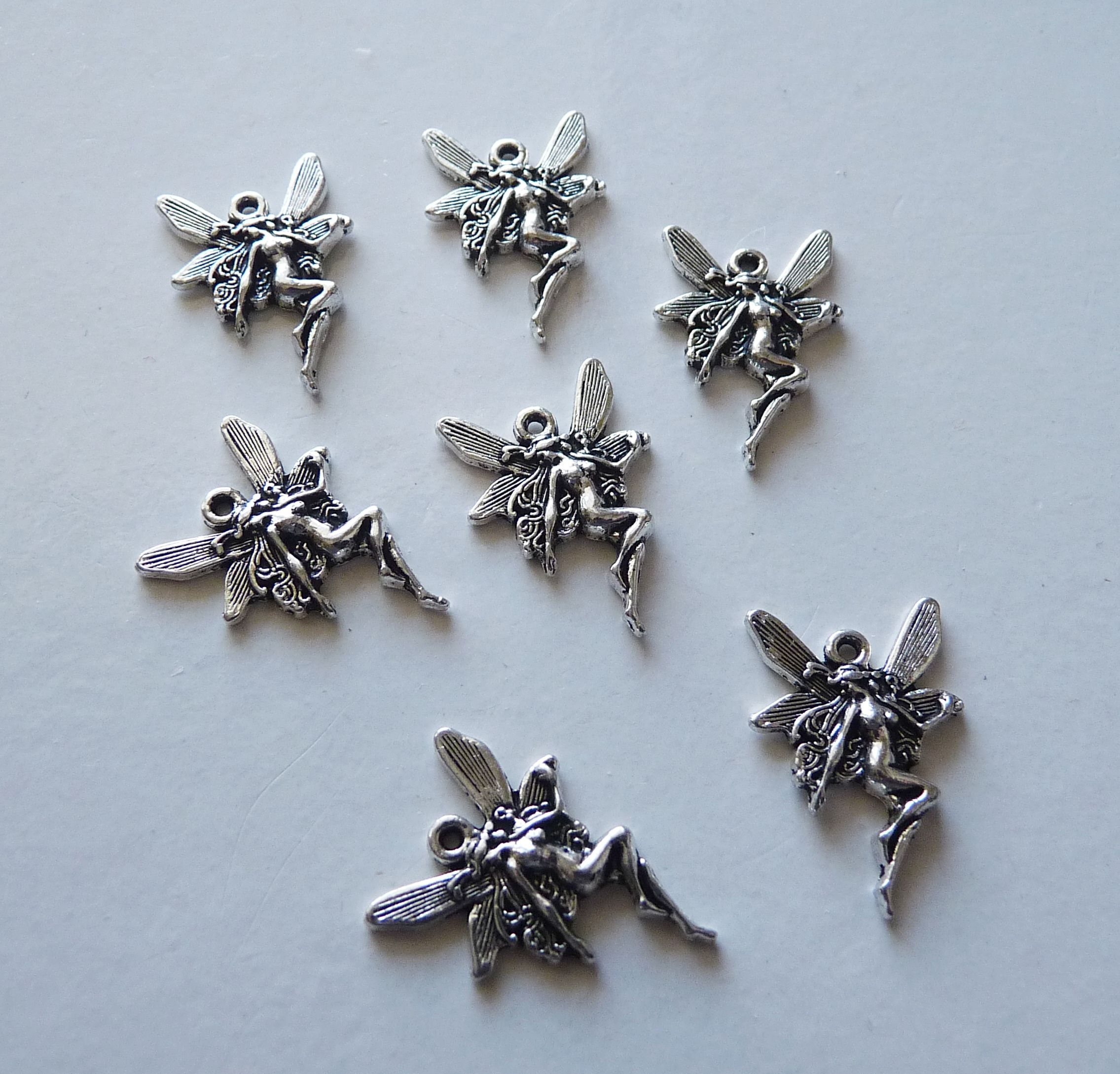 39pcs Antique Silver Angel Fairy Charms Pendants Alloy Angel Charm Craft Supplies for Jewelry DIY Bracelet Necklace Craft Making Finding,13 Styles