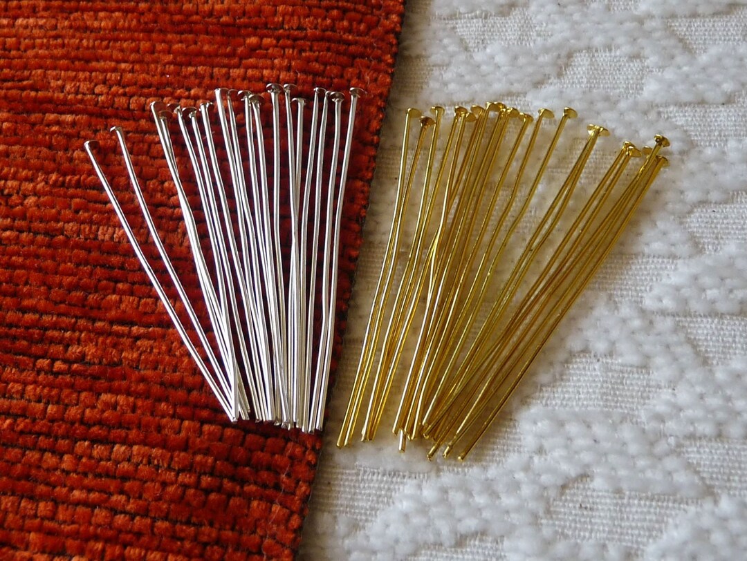 20/50x Flat Head Pins, 50mm Gold Silver Plated Flat Head Pins, 2 Inches ...