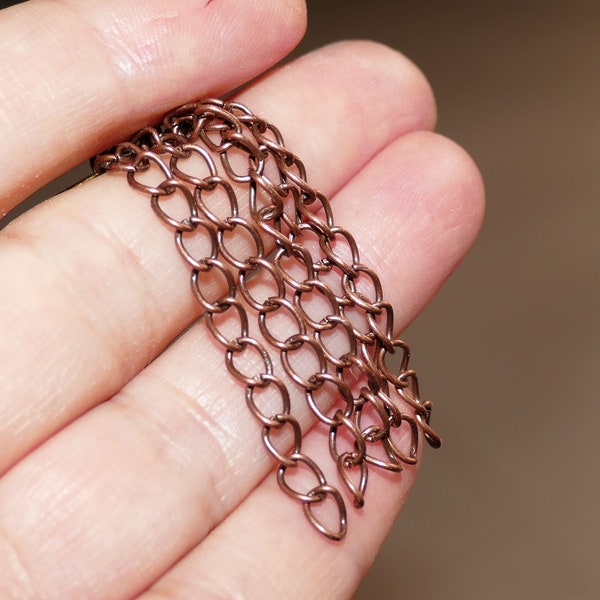 20/50x Copper 2" Extension Chain, Extender Chain Cord Tail, DIY Jewelry Supplies D253