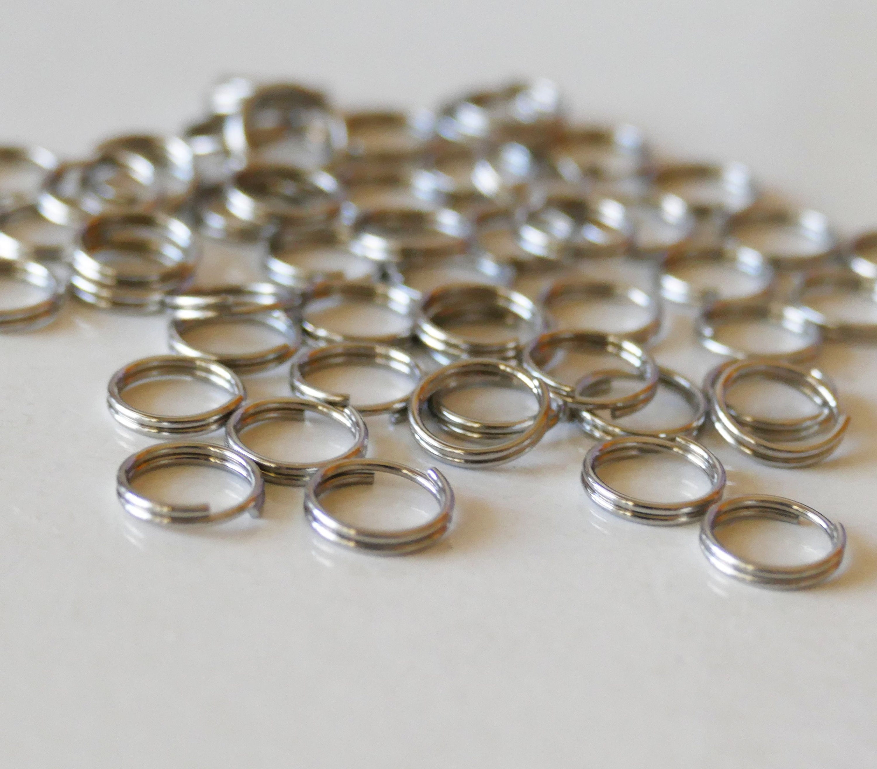 20x Double Loop Jump Rings, High Quality Stainless Steel 8mm Dark ...