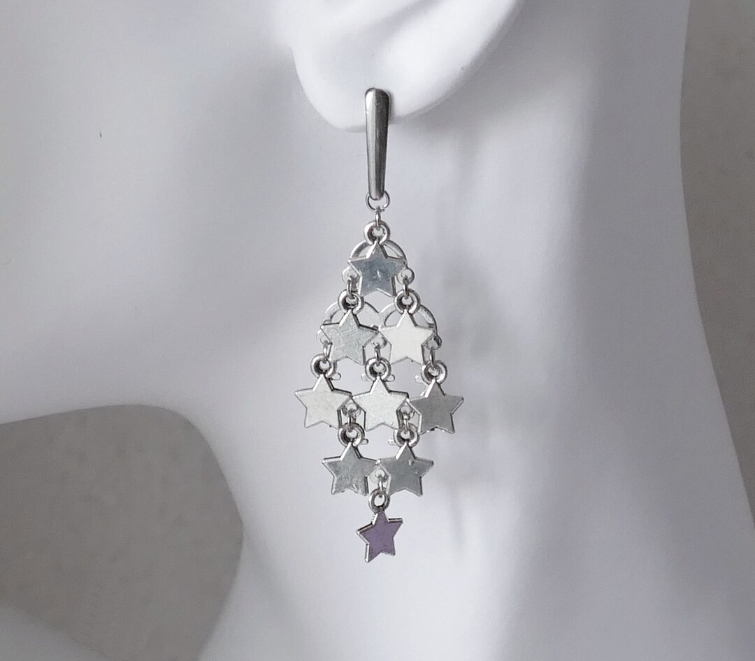 Star Coin Sterling Silver Charm Dangle Earrings main image 0
