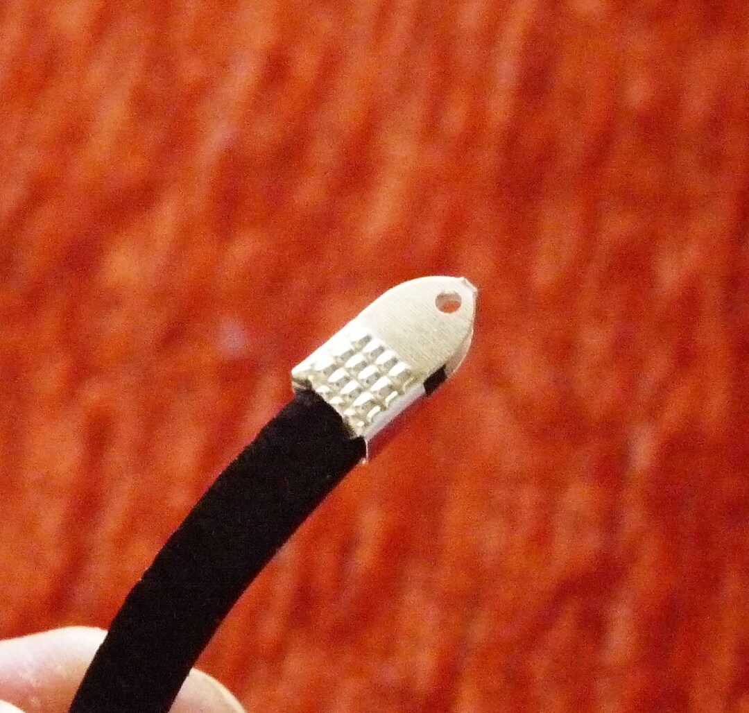 Fold Over Cord End Crimps, Fit 5mm Flat Cord Ends, Silver Plated Cord