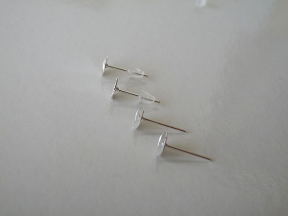20/50x Bronze 10mm Flat Back Earring Studs With Rubber Backs