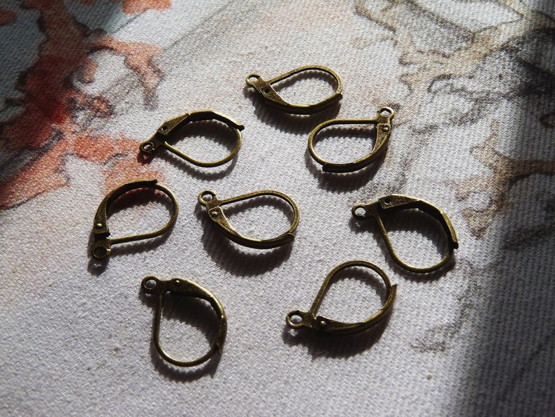 10/30x Lever Back Earring Hooks Bronze Earring Wires French Etsy