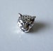 2x Leopard Head Spacer Bead Charms, Antique Silver Tone Beads, Animal Beads 