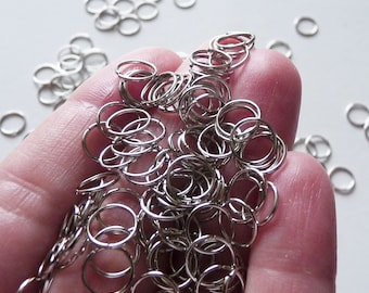 10/50x Open Jump Rings, Stainless Steel 7mm Jump Ring Clasp Connectors B321