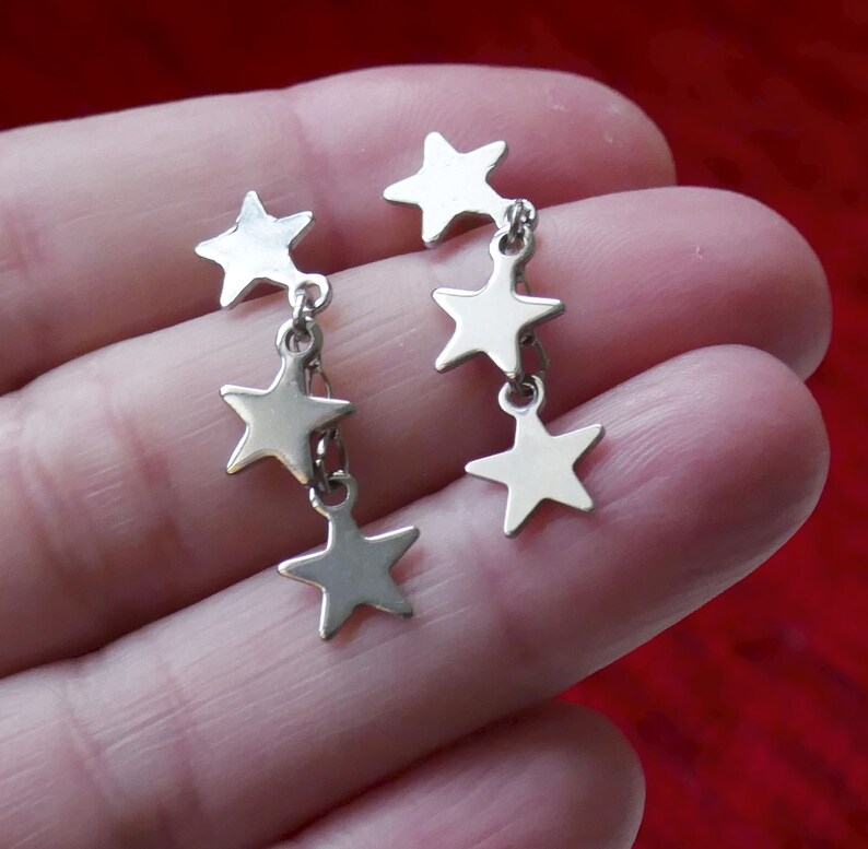 Star Hanging Hypoallergenic Stud Earrings, Free Shipping C539 image 3