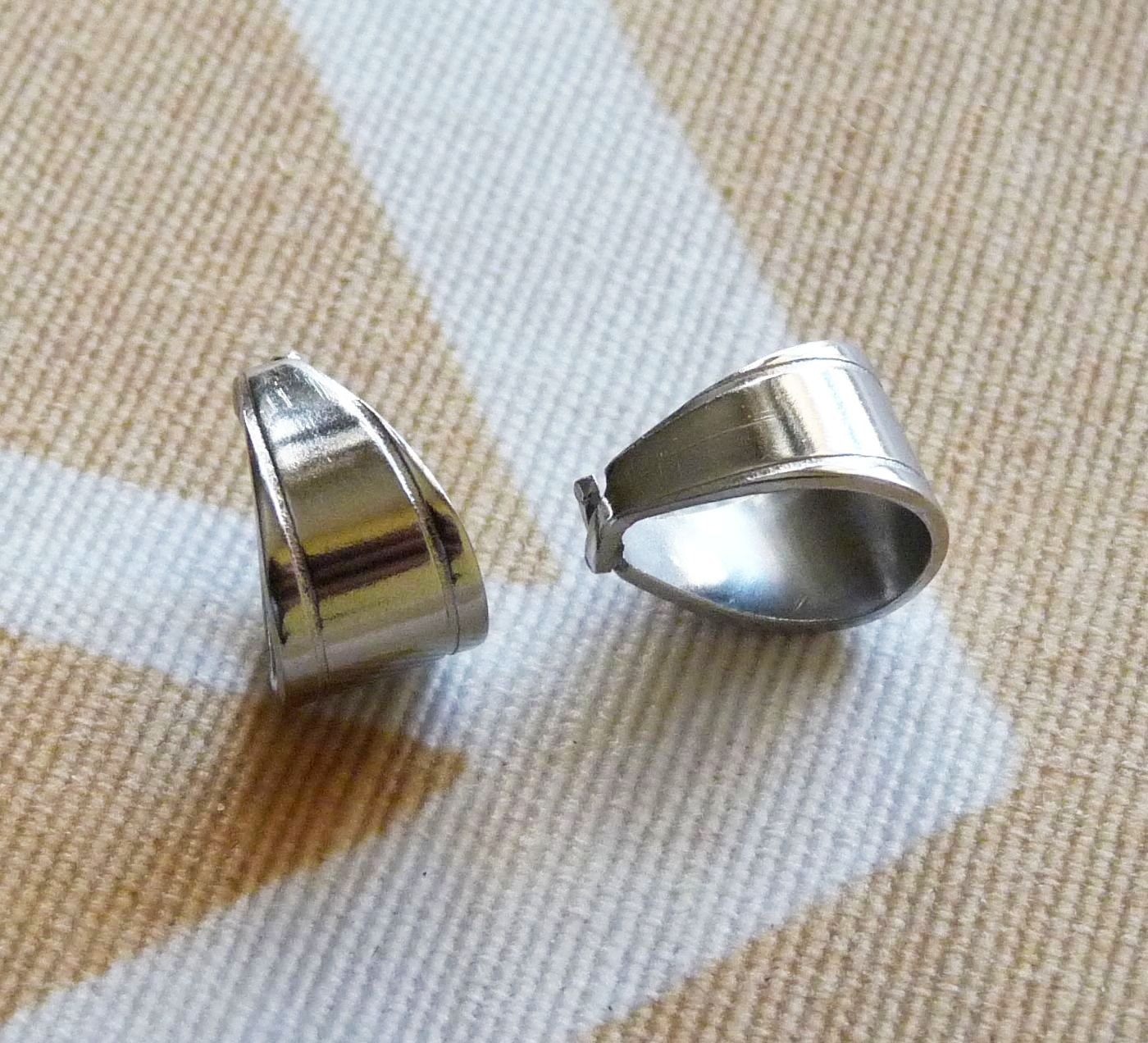 100 Gold-Plated Brass Slide-On Pendant Bails – 7x3mm Snap Connectors For Jewelry Making